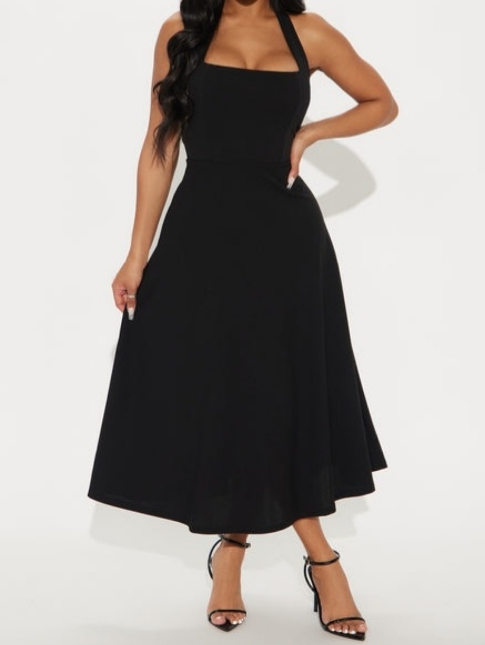 Fashion Nova A-Line Halter Midi Dress